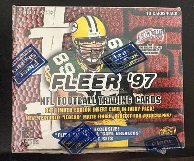 Fleer NFL 1997 caja al por menor sellada de fábrica de estuche Mark Chmura Packers Ray Lewis Foto 1 de 4