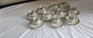Vintage Demitasse Tassen und Untertassen NORITAKE Croydon Muster, insgesamt 20 Stück - Bild 1 von 8