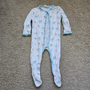 Kyte Baby zippered footie woof puppy dog print bamboo white size 3-6 months - Picture 1 of 5