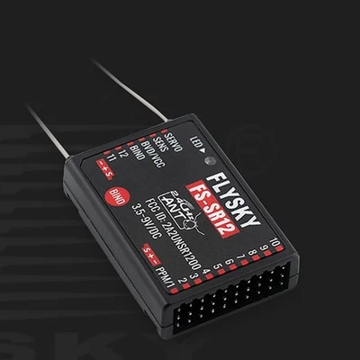FLYSKY FS-SR12 2.4G ANT 12CH Receiver for FS-ST8 Radio Transmitter RC Airplane - Image 1 of 2