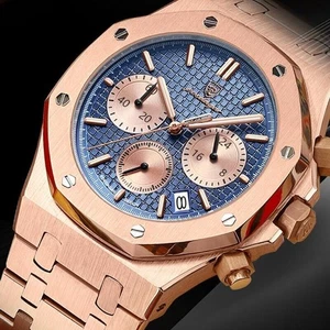 Orologio da Polso Uomo Lusso Quarzo Cronografo Impermeabile Business Luminoso Regalo - Foto 1 di 26