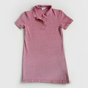 Lacoste Dress Womens 42 Large Polo Short Sleeve Crocodile Logo Classic Red Pink - Picture 1 of 11