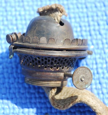 Kerosene Flip Top 2" fitter Brass Oil Lamp Burner E. MILLER Threads 1  1/4 30mm - Image 1 of 4
