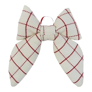 Red And White Plaid Decorative Christmas Bow, 15.5", By Holiday Time For Tree - Picture 1 of 8