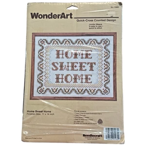 WonderArt Needlecraft Kit 5460 Home Sweet Home Jumbo Weave EASY TO SEE 11" X 14" - Picture 1 of 7