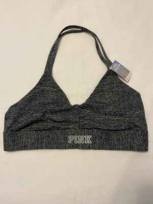 PINK Victoria’s Secret Ultimate Sports Bra Heather Gray Size Large Halter Style - Image 1 of 4