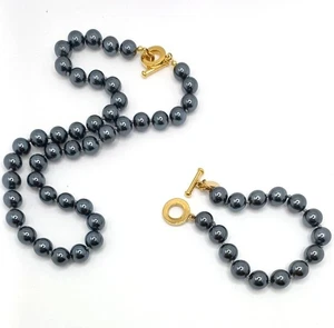 Juego de collar y pulsera Carolee vintage de perlas sintéticas en tono dorado - Imagen 1 de 7