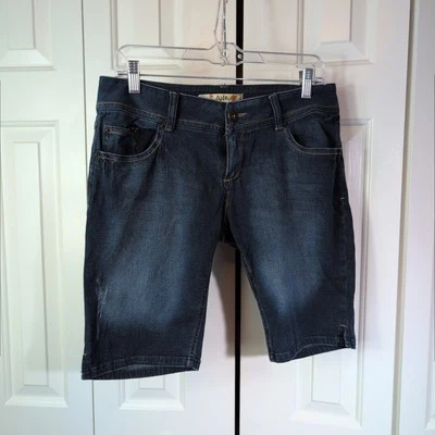 Pantalones Cortos Tyte Jean 13 Lavado Oscuro Y2K Elastizados Verano Vacaciones Adolescentes Normcore Informales Foto 1 de 4