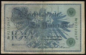 (E5810) Banknote Deutschland 100 Mark, 1908, Siegel und KN: grün - Bild 1 von 2