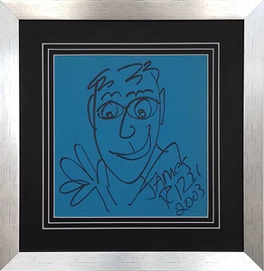 James Rizzi handsigniert Unikat Zeichnung "Self Portrait" hochwertig gerahmt - Bild 1 von 3