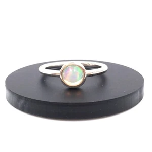 925 Sterling Silber Ring 0.85ct Opal Äthiopien Edelopal weiß Vollopal minimalist - Bild 1 von 16