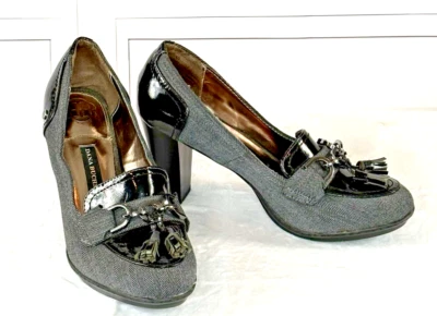 Zapatos elegantes de tacón Dana Buchman para mujer talla 8 negros y tweed Foto 1 de 4