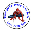 35 Personalised Spiderman Birthday Stickers Party Thank You Sweet Cone Bag
