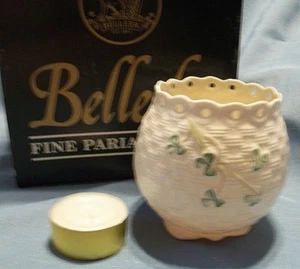 BELLEEK HOMECOMING VOTIVE LAMP W/VOTIVE CANDLE FROM "BELLEEK IN RETROSPECT" 1999 - Picture 1 of 7