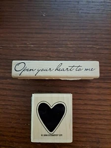 Lot of 2 Stampin' Up! Valentine's Day Stamps Heart  & Open Your Heart To Me ❤️ - Picture 1 of 6