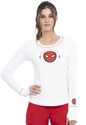 Spiderman Cherokee Scrubs Tooniforms Marvel Underscrub Knit Tee TF718 MAGP - Image 1 of 4