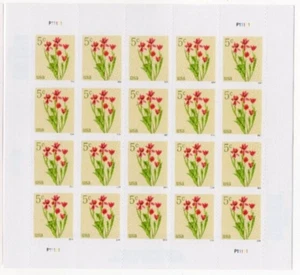 USPS Flowers Red Tulips Sheet of 20 Stamps - MNH In stock (5900) - Picture 1 of 1