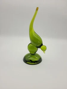 Vintage Viking Glass Avocado Green Bird - Imagen 1 de 19