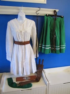 Halloween Octoberfest Beer Girl Costume Renaissance Festival Poet Shirt & Skirt - Picture 1 of 17