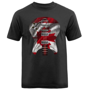 Camiseta gráfica Guitar Body Flag Canada Music Band - Imagen 1 de 17