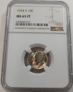 1954-S Roosevelt Dime 10C NGC MS65 FT #6305683-017 - Picture 1 of 4