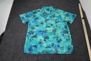 Cremieux Shirt Mens Size L Green Blue Collared Button Up Single Breast Pocket - Picture 1 of 8