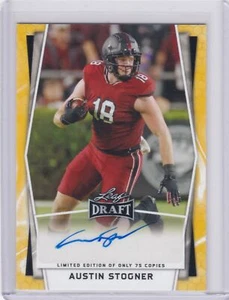 2022 Leaf Draft Red Box Gold Auto Austin Stogner Rookie South Carolina /75 - Picture 1 of 2