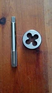 LH left handed HSS threading Hand Tap+fixed die button set M3 4 5 6 8 10 12 14 - Picture 1 of 2