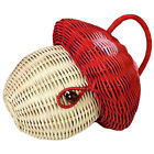 Rattan Mushroom Storage Basket Travel Miss Decorative Woven Bag Handle