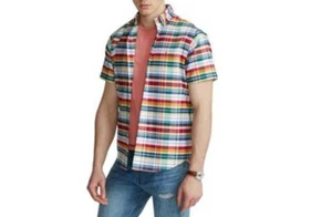 New Polo Ralph Lauren Men's Classic Checked Oxford Shirt M Shamrock Navy JAN25B - Picture 1 of 1