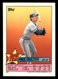 3 Sticker Lot of * 1989 Topps Stickers PAUL MOLITOR-BREWERS Sticker No. 9 - Picture 1 of 1