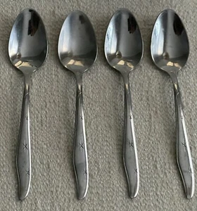 Mar-Crest Stainless CITATION 4 Oval Soup Spoons 6 7/8" Atomic Starburst MCM - Picture 1 of 3