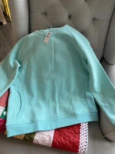 Talbots Mint Green Sweatshirt Pullover Pockets Size M - Bild 1 von 5