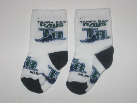 Tampa Bay Devil Rays Team Logo Cotton Baby Booties First Pair Of Socks! FREE S&H Cover