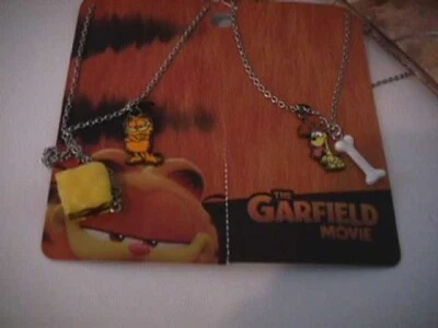 Nickelodeon Garfield Lasagna & Odie Bone Best Friend BFF Charm Necklace Set of 2 - Image 1 of 2