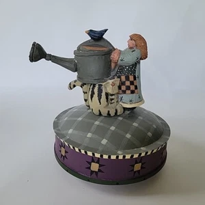 Williraye Studio  Revolving Music Box Plays Zip A Dee Doo Da Watering Can Cat - Picture 1 of 8