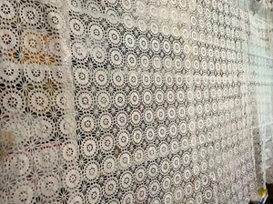 Vintage Antike Handgehäkelte Tagesdecke Decke 65”x 83” Ecru - Bild 1 von 12