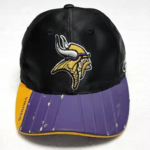 Vintage Minnesota Vikings Reebok Hat Cap Men's Adjustable Black Strap Back - Picture 1 of 8