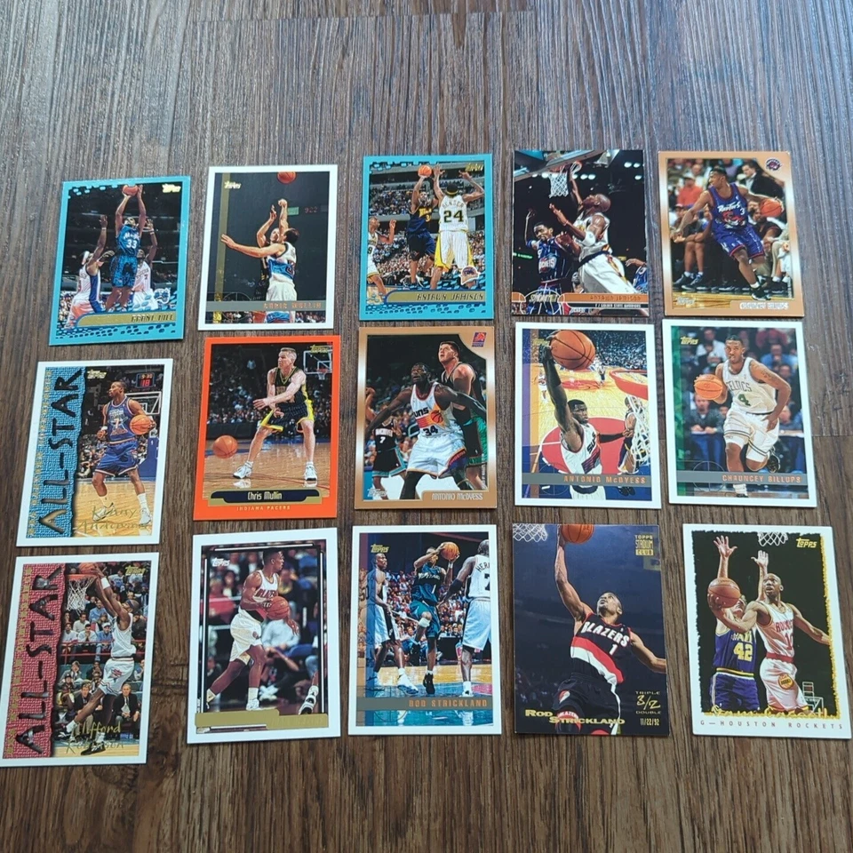  Lote 280+ Cartões de Basquete Topps 1992-2001, All-Star, rascunhos, Novato, Excelente - Imagem 1 de 4