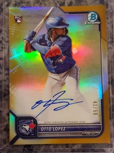 2022 Bowman Chrome Rookie Auto Gold Refractor /50 Otto Lopez #CRA-OL Auto RC - Picture 1 of 7