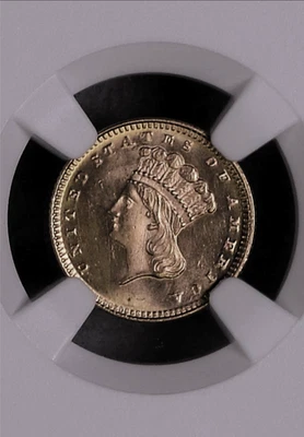 1873 NGC MS64PL $4,500 PCGS P.G. ✅ PROOFLIKE on Insert ✅ Gold Dollar GORGEOUS $1 - Image 1 of 4
