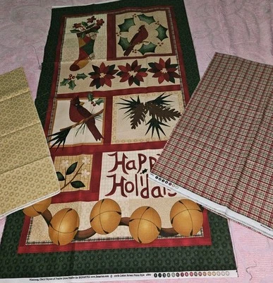 WINTERSONG FABRIC PANEL Cheryl HAYNE for Benartex & 2 Pieces Of Benartex Fabric - Image 1 of 4