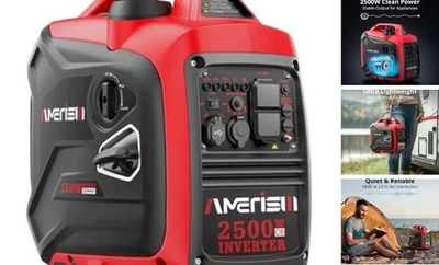 Portable Inverter Generator 2500W Gas Powered, Long Runtime Gas 2500 Watt w/CO - Image 1 of 4