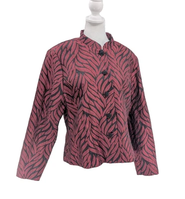 Dressbarn красный черный блестящий лист блейзер куртка карнавальный кнопка спереди размер большой - Изображение 1 из 4