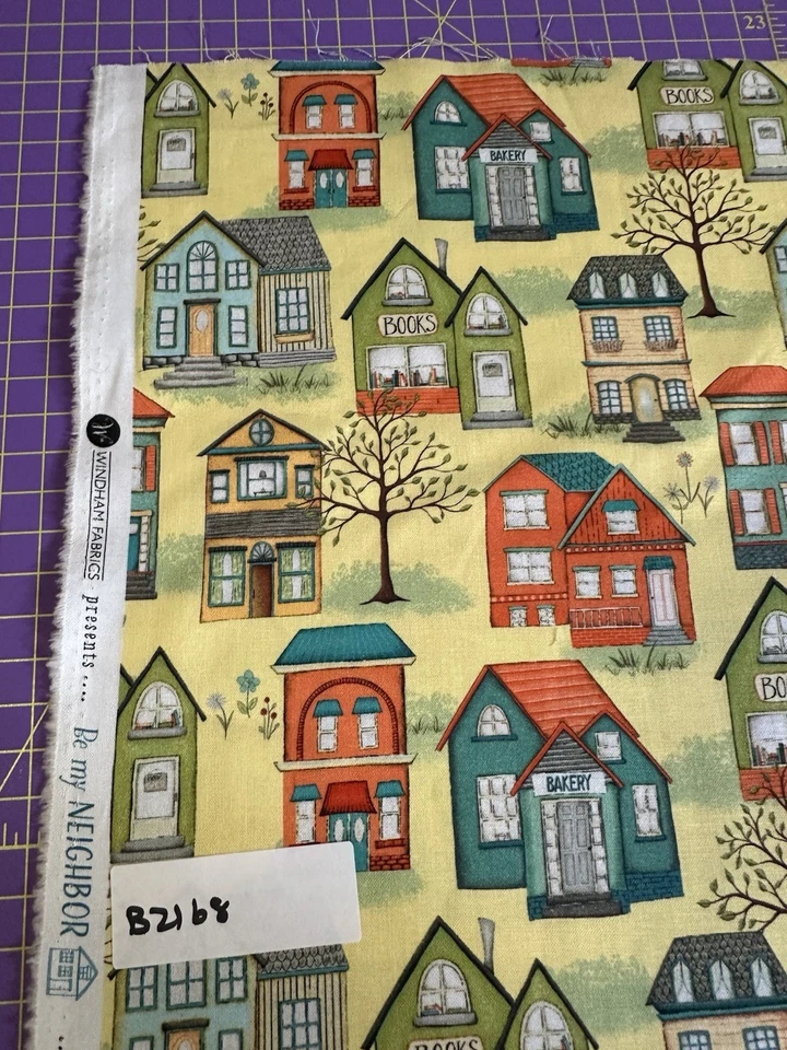 Edredón de algodón Be My Neighbor Spring Houses de Windham tela artesanal media yarda Foto 1 de 1