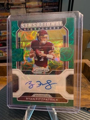 2021 Panini Prizm Sensational Signatures Ryan Fitzpatrick #SS-RF Green Scope /75 - Image 1 of 2