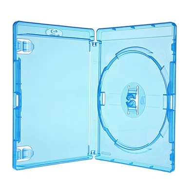 MARKENLOS 6 Amaray Blu Ray Hüllen 15 mm Blau-Transparent für 1 BluRay DVD CD Single