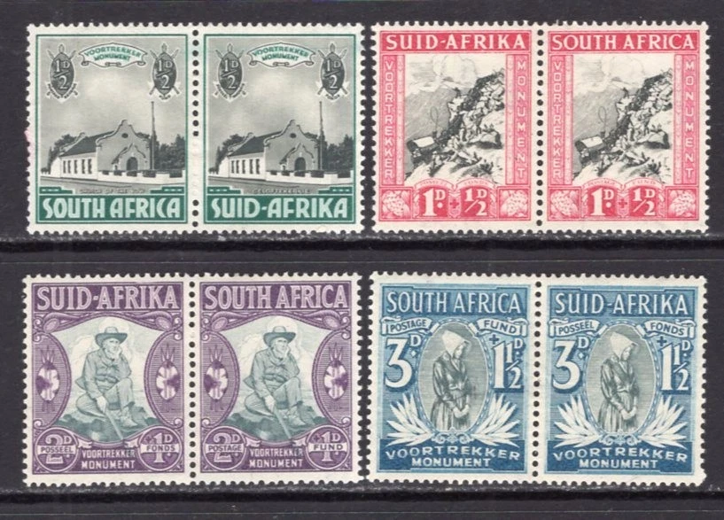 Sudáfrica 1933-6 Voortrekker Juego de pares semipostales como nuevo H #B1-4 CV $44 Foto 1 de 1