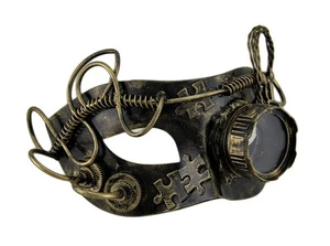 Zeckos Metallic Steampunk Monocle Eye Mask - Picture 1 of 3
