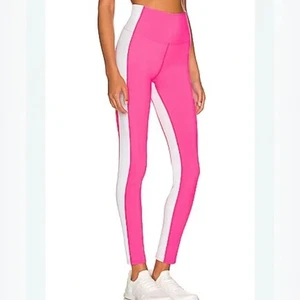 Beach Riot Neon Pink und Weiß Colorblock Ribbed Hi Waist Leggings Gr. S - Bild 1 von 12